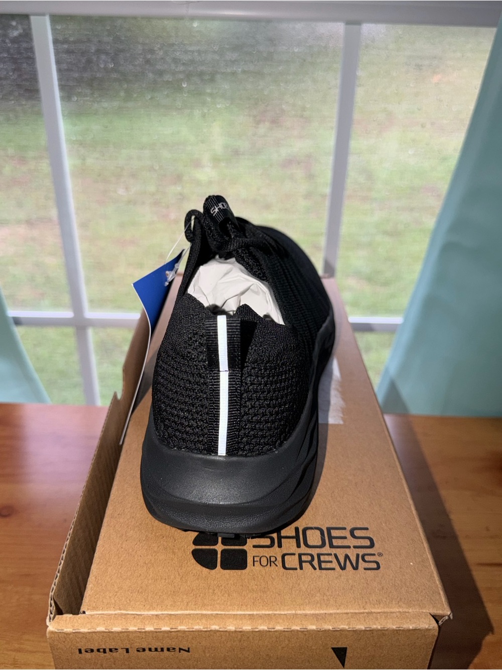 All-Black Knit Sneaker - Lightweight Athletic Shoe 7.5 - Picture 5 of 9